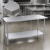 Thumbnail image #3 for Duke Stainless Steel Work Table with Galvanized Undershelf, 120-Inch Long x 36-Inch Deep