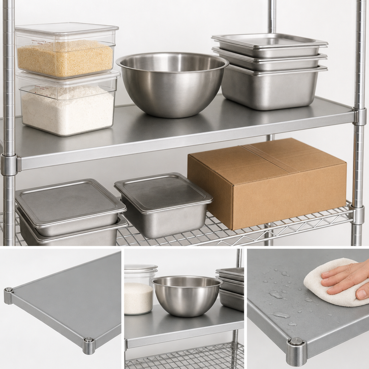 Product image #3 for Eagle Group 36 x 14 Inch Solid Galvanized Steel Shelf with Marine Edge, 600 lb Capacity