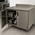 Thumbnail image #3 for Advance Tabco Special Value Series Enclosed Work Table with Cabinet Base, 72-Inch W x 24-Inch D, 16-Gauge 304 Stainless Steel Top, 5-Inch Backsplash