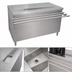 Thumbnail image #3 for 60-Inch Stainless Steel Cashier-Serve Counter with Built-In Urn Trough and Drop Shelf