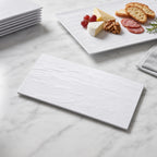 Thumbnail image #3 for American Metalcraft FSLW18 18-Inch Rectangular White Melamine Faux Slate Serving Platter Case of 12