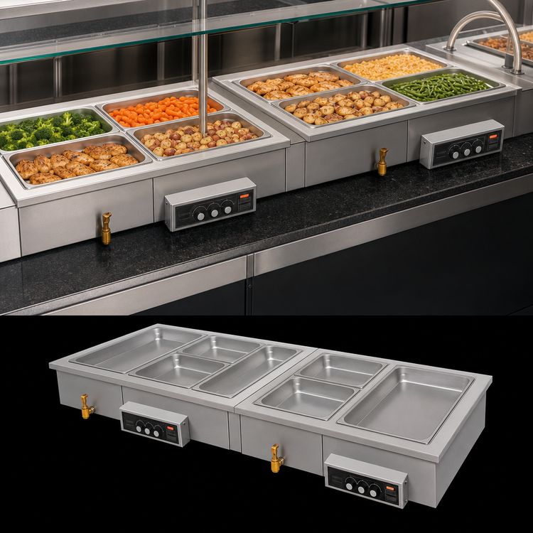 Product image #3 for Hatco Drop-In Modular/Ganged Heated Well, 6 Full-Size Pan Capacity, Wet or Dry, 4.5 kW