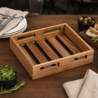 Thumbnail image #4 for American Metalcraft AWH2 Acacia Wood Square Serving Crate, 11-1/4 Inch Case of 8