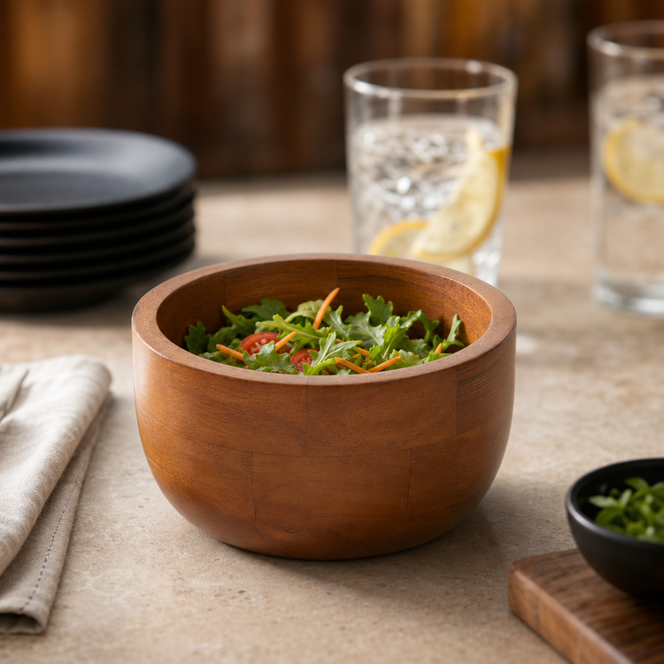 Product image #3 for American Metalcraft Loft Collection Round Acacia Wood Bowl, 52 oz., 7.5-Inch Diameter