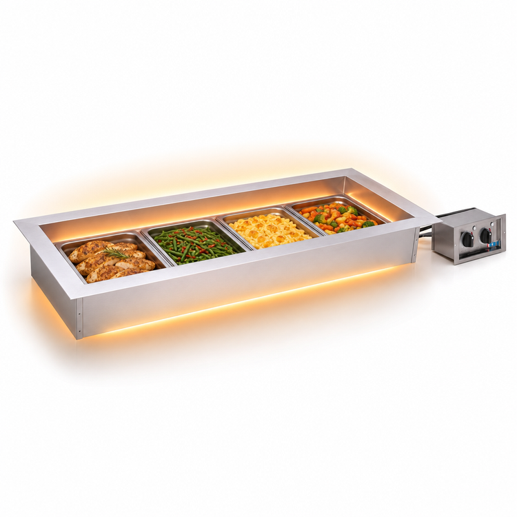 Product image #3 for Alto-Shaam Halo Heat Waterless Drop-In Electric Hot Food Well with Large Flange, 4 Full-Size Pan Capacity, 6-3/8-Inch Deep Well