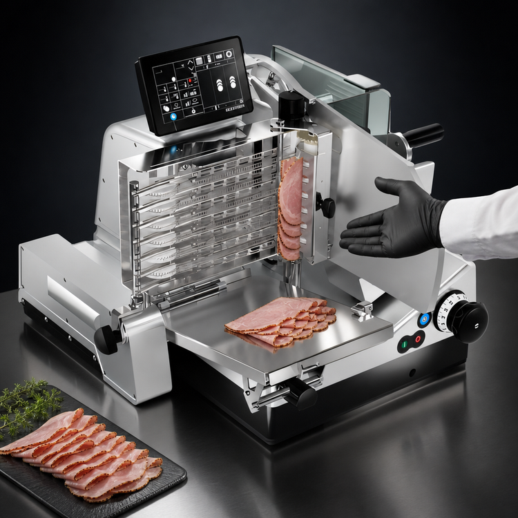 Product image #3 for Premium Class Vertical Commercial Slicer with Manual, Semi-Automatic and Fully Automatic Operation