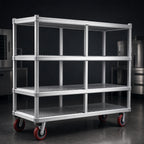 Thumbnail image #3 for Channel Manufacturing FTDR-3 Mobile Aluminum Tray Drying Rack, 3-Tier, 40 Slots per Shelf, 1-1/2-Inch Spacing