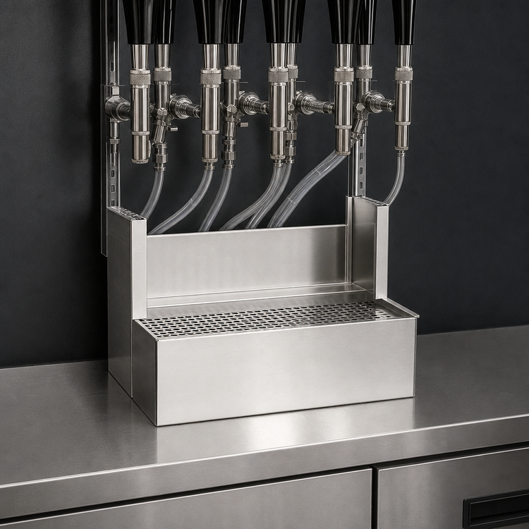Product image #3 for Perlick Top Shelf TSD Series 24-Inch x 24-Inch Stainless Steel Underbar Beer Drainer for 4060A Series Space Saver Dispensing Heads