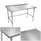 Thumbnail image #3 for John Boos Stallion ST4R1.5-2448GBK 48 x 24-Inch Open-Base Stainless Steel Work Table, 14-Gauge 300-Series Top, 1-1/2-Inch Rear Up-Turn