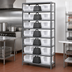 Thumbnail image #3 for Quantum Heavy-Duty Stationary Wire Shelving Unit with 8 Shelves and 28 Clear Bins, 36 x 24 x 75 Inches