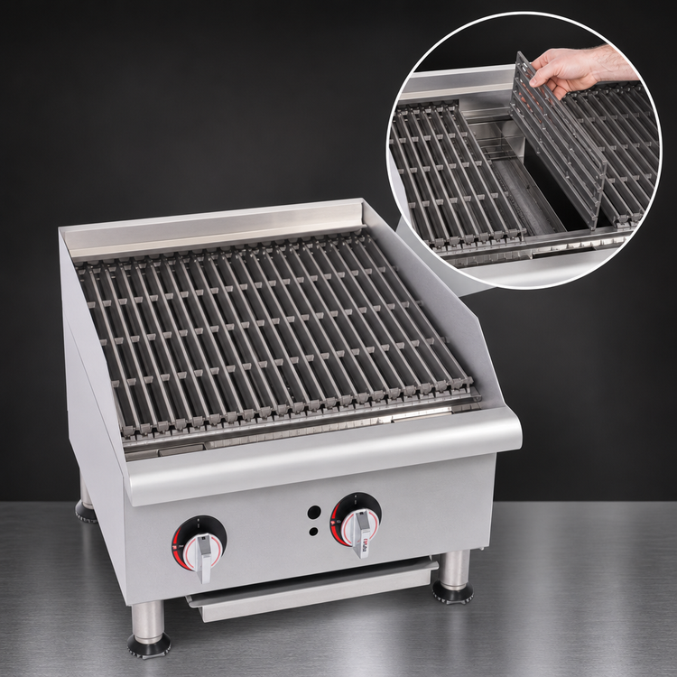 Product image #3 for APW Wyott Workline 18-Inch Gas Countertop Charbroiler with Cast Iron Grates