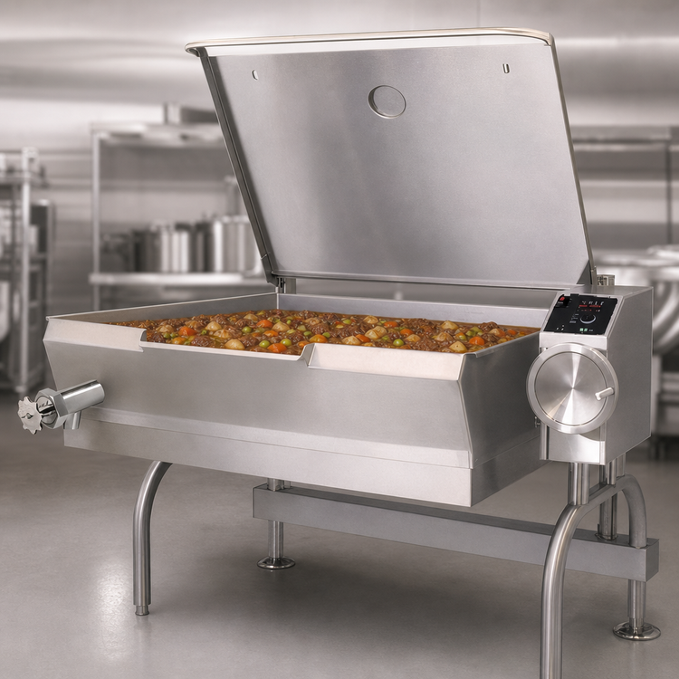Product image #3 for Cleveland PowerPan 40-Gallon Electric Tilting Skillet with Manual Tilt and Open Frame Base