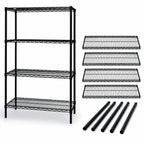 Thumbnail image #3 for Quantum WR86-1848BK 4-Shelf Black Epoxy Stationary Wire Shelving Starter Kit, 48"W x 18"D x 86"H