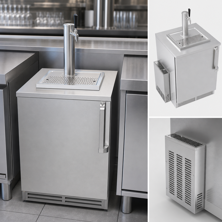 Product image #3 for Krowne 24-Inch One-Section Draft Beer Cooler with Side-Mounted Self-Contained Refrigeration