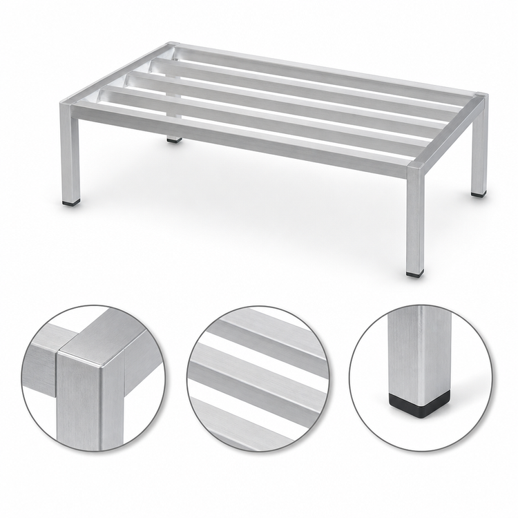 Product image #3 for Channel Manufacturing ED2424 Standard Series Aluminum Tubular Dunnage Rack, 24 x 24 x 12 Inches, 2,200 lb Capacity