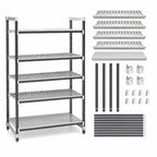 Thumbnail image #3 for Cambro Camshelving® Elements EXU183684VS5480 5-Tier Stationary Polymer Shelving Unit, 18 x 36 x 84 in, Vented & Solid, Speckled Gray