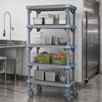 Thumbnail image #3 for Quantum Millenia QPM183086VS-5 5-Shelf Mobile Polymer Starter Shelving Unit, Gray, 30"W x 18"D x 86"H