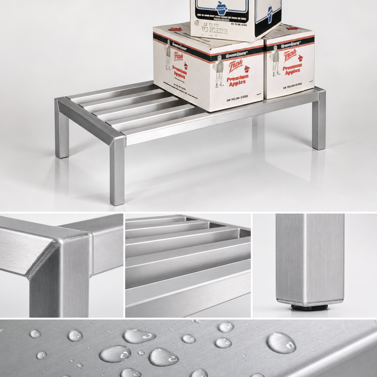Product image #3 for New Age Lifetime Series Aluminum Dunnage Rack, 48"W x 20"D x 12"H, 4000 lb Capacity