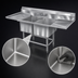 Thumbnail image #3 for Spec-Master FN Series Coved-Corner Two-Compartment Stainless Steel Sink with 24-Inch Left and Right Drainboards
