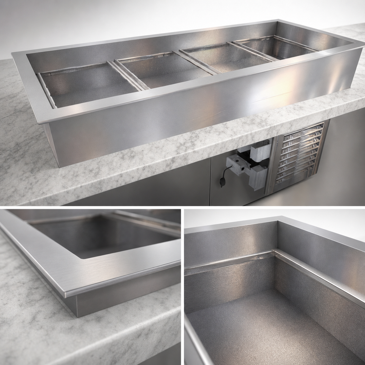 Product image #3 for Duke CP4-SB-DC-D Drop-In 4-Pan Refrigerated Cold Food Pan with Touchscreen Control