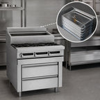 Thumbnail image #3 for Jade Range (Middleby) Titan JMSS-03-T-36, 1/3 36-Inch Modular Gas Sauté Station with 3 Open Burners and Refrigerated Rail