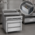 Thumbnail image #3 for Titan JMSS-03-T-36 Fire & Ice 36 Inch Gas Sauté Station with 3 Open Burners and Refrigerated Rail