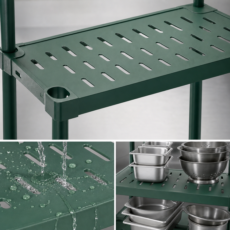Product image #3 for Eagle Group Quik-Set 36-Inch x 18-Inch Louvered Solid Shelf with Green Epoxy Finish