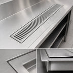 Thumbnail image #3 for John Boos URN6-24-W 24-Inch Weld-In Stainless Steel Urn Trough with Removable Grate and 1-Inch MPT Drain