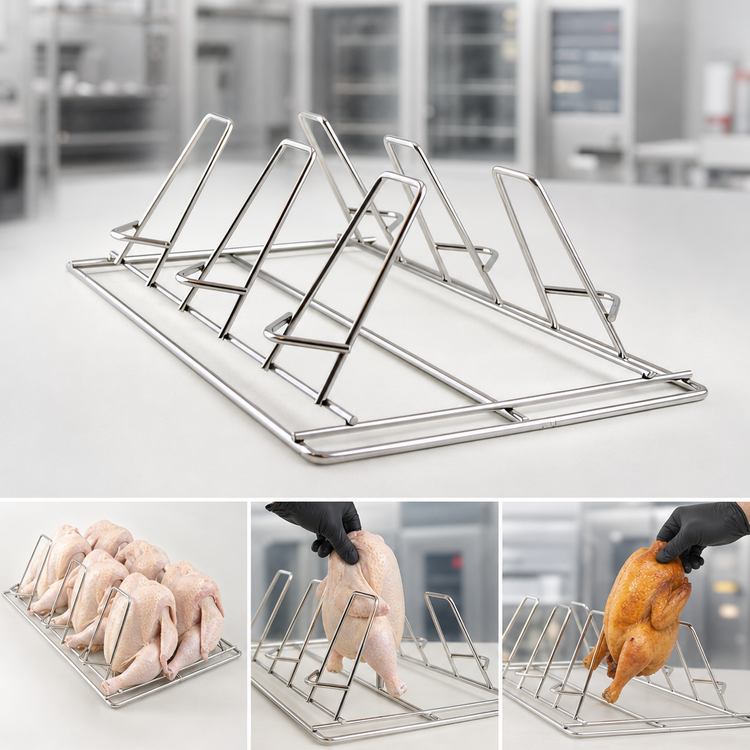 Product image #4 for Alto-Shaam Combitherm 6-Piece Self-Trussing Stainless Steel Poultry Roasting Rack, 6-Chicken Capacity