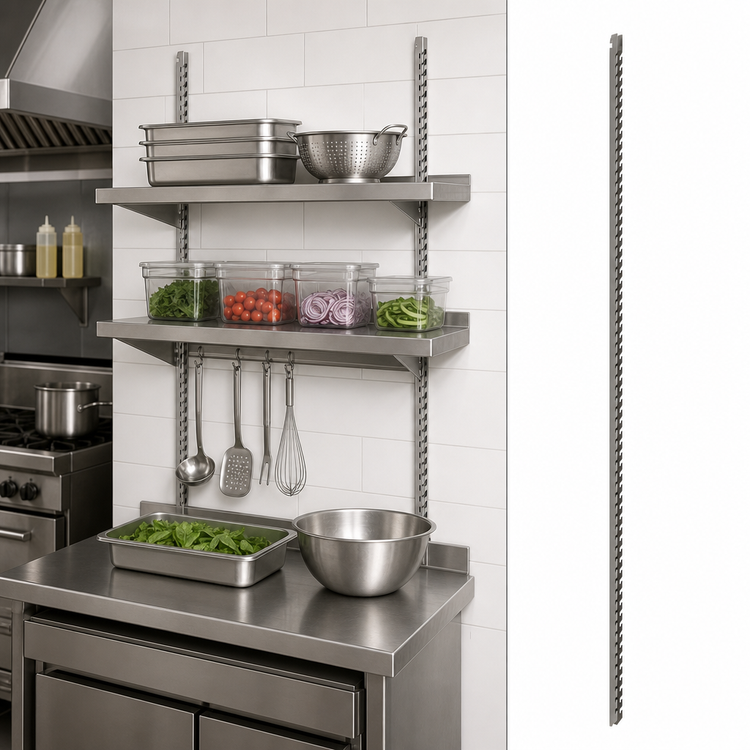 Product image #3 for Metro SmartWall 85-Inch Metroseal Gray Wall Shelving Upright with Microban