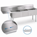 Thumbnail image #3 for BK Resources 3-Compartment Stainless Steel Sink with Left Drainboard and 15 x 15 x 14-Inch Bowls
