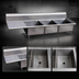 Thumbnail image #3 for Omcan 3-Compartment Pot Sink with Left Drainboard, 18