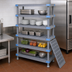 Thumbnail image #3 for Quantum Millenia 5-Shelf Polymer Shelving Unit with Dunnage Stand, 72W x 21D x 50H, Gray