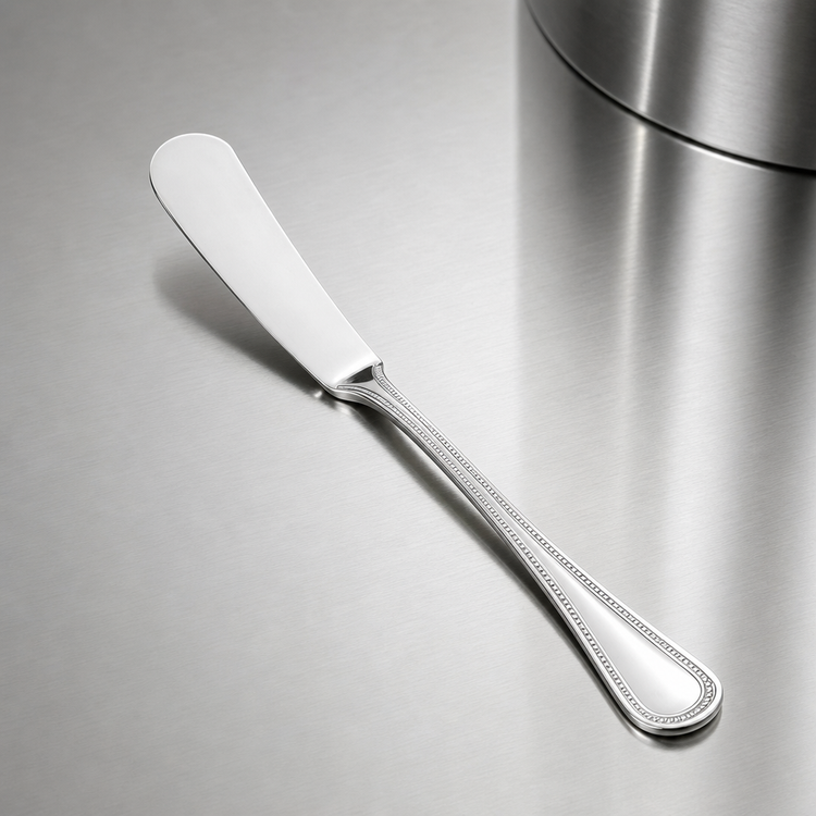 Product image #4 for Deluxe Pearl 6-3/4-Inch Butter Spreader, 18/8 Stainless Steel, Mirror Finish, Extra Heavy Weight