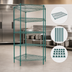 Thumbnail image #3 for Quantum 5-Shelf Stationary Wire Shelving Starter Kit, 42 x 24 Inches, Green Epoxy Antimicrobial Finish
