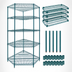 Thumbnail image #3 for Quantum WR63-2442CRNP-5 42 x 24 Inch 5-Shelf 5-Sided Wire Shelving Starter Kit, Green Epoxy