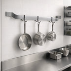 Thumbnail image #3 for Eagle Group SBPR-108-A 108-Inch Single-Bar Wall-Mount Aluminum Pot Rack with 9 Double-Pronged Stainless Steel Hooks
