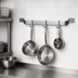 Thumbnail image #3 for Eagle Group 36-Inch Wall-Mount Single-Bar Stainless Steel Pot Rack with 3 Double-Prong Hooks