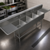 Thumbnail image #3 for John Boos Pro-Bowl 4-Compartment Stainless Steel Sink with Left and Right 24-Inch Drainboards, 123-1/4 Inch W x 23-1/2 Inch D
