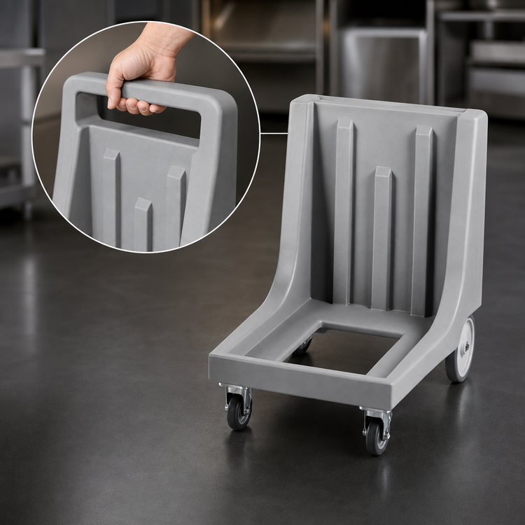 Product image #4 for Cambro Camdolly Open Frame Commercial Dolly with Handle, Charcoal Gray, 350 lb Capacity