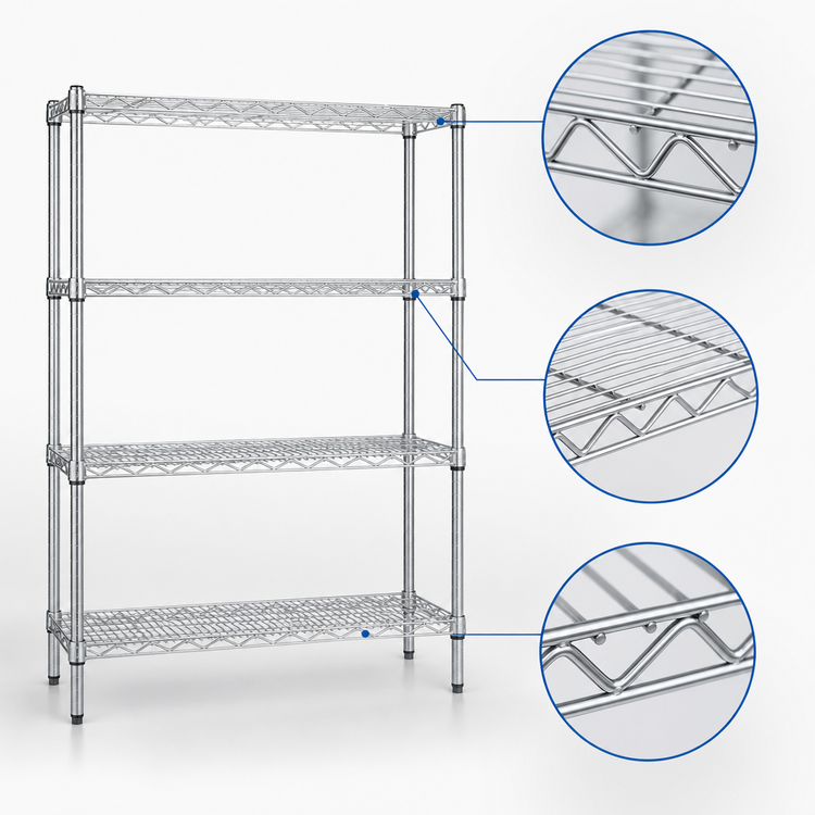 Product image #3 for EAGLEbrite 4-Tier Starter Wire Shelving Unit, 24W x 21D x 74H, Zinc Finish