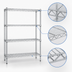 Thumbnail image #3 for EAGLEbrite 4-Tier Starter Wire Shelving Unit, 24W x 21D x 74H, Zinc Finish