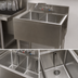 Thumbnail image #3 for BK Resources 24-Inch Two-Compartment Stainless Steel Underbar Sink with Lead-Free Faucet, Basket Drains, and Overflow Standpipes