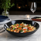 Thumbnail image #4 for CFS Brands Displayware 791303 13-Inch Black Melamine Coupe Pasta Bowl, 160 oz Case of 4