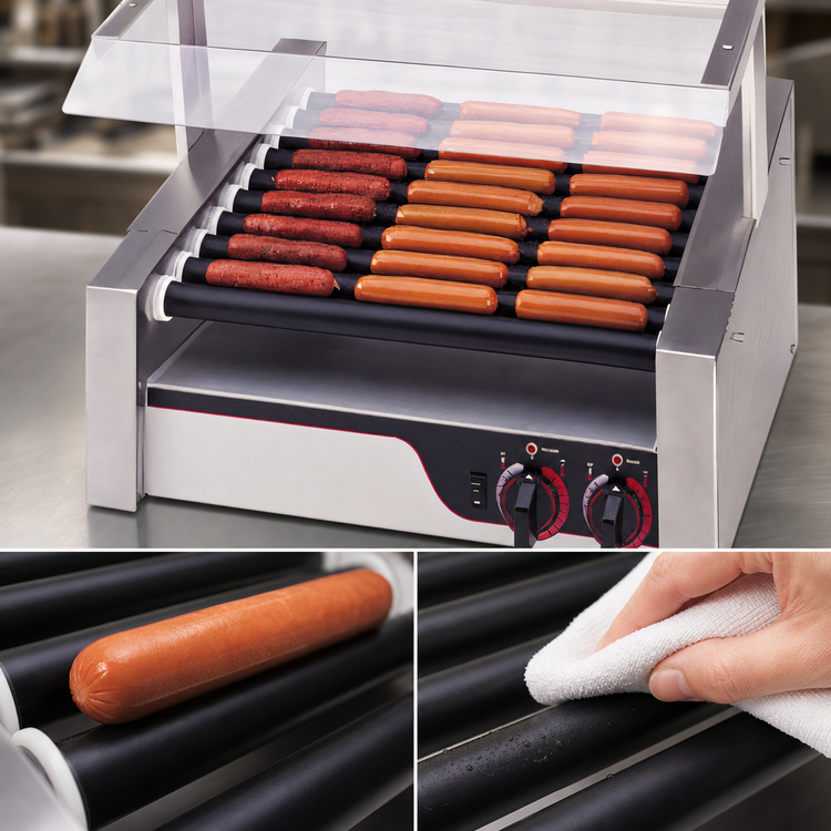Product image #3 for APW Wyott X*PERT HotRod HRS-20 Compact 11-Roller Tru-Turn Hot Dog Roller Grill