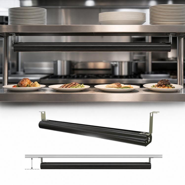 Product image #3 for Vollrath 72-Inch Low Profile Unlighted Single Strip Heat Lamp, Black Powder-Coated Aluminum