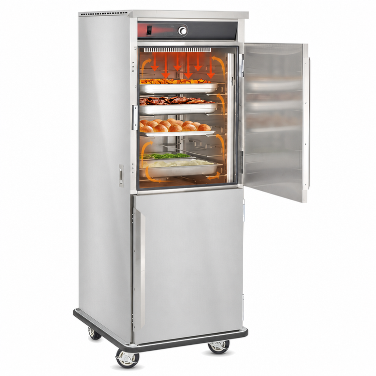 Product image #3 for FWE Mobile Slim-Line Heated Holding Cabinet with 13 Universal Tray Slides