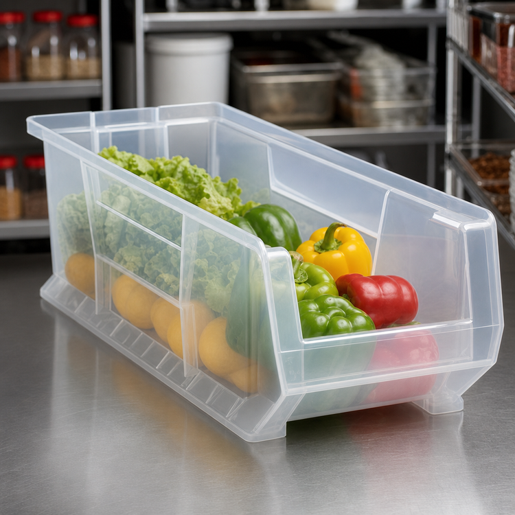 Product image #4 for Quantum Hulk 24 Inch Clear Stackable Polypropylene Shelf Bin