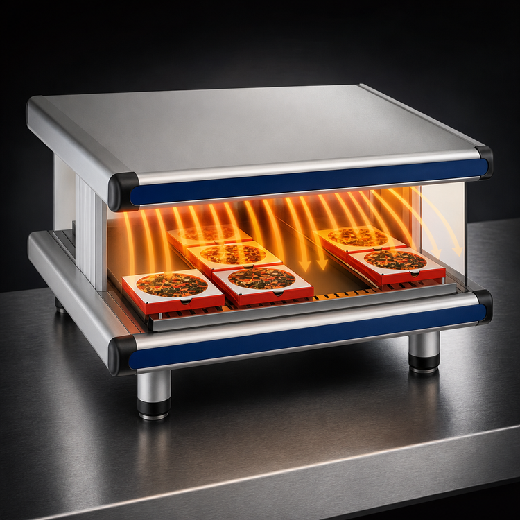 Product image #3 for Hatco Glo-Ray Designer Slant Countertop Hot Food Display Warmer, 48.25-Inch Single Shelf