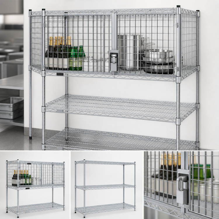 Product image #3 for EAGLEbrite Zinc Security Enclosure Kit with Hinged Doors for 18 x 30 Inch Wire Shelving
